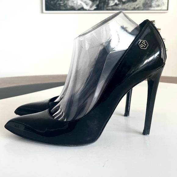 Woman shoes high heels 9.5 US 
40 EU black PHILIPP PLEIN  VGEC made in Italy EUC - Picture 10 of 16